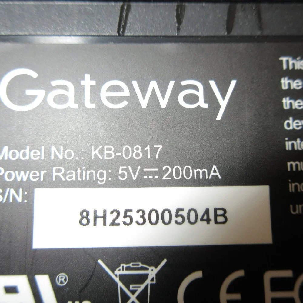 Gateway KB-0817 Wired PS/2 Keyboard Black Full Size Multimedia for Desktop PC